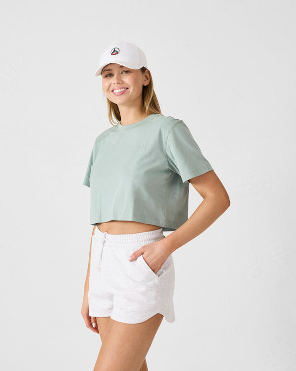 Jott T-shirt Col Rond En Coton Vert Minéral Mazu