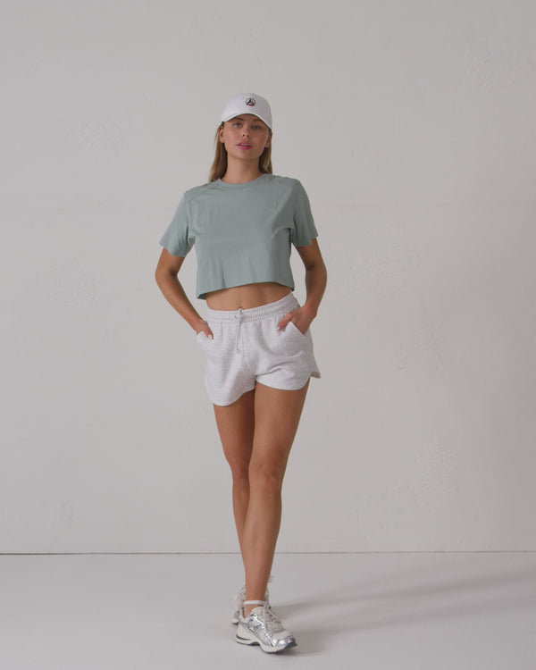 jott T-shirt col rond en coton Vert minéral Mazu