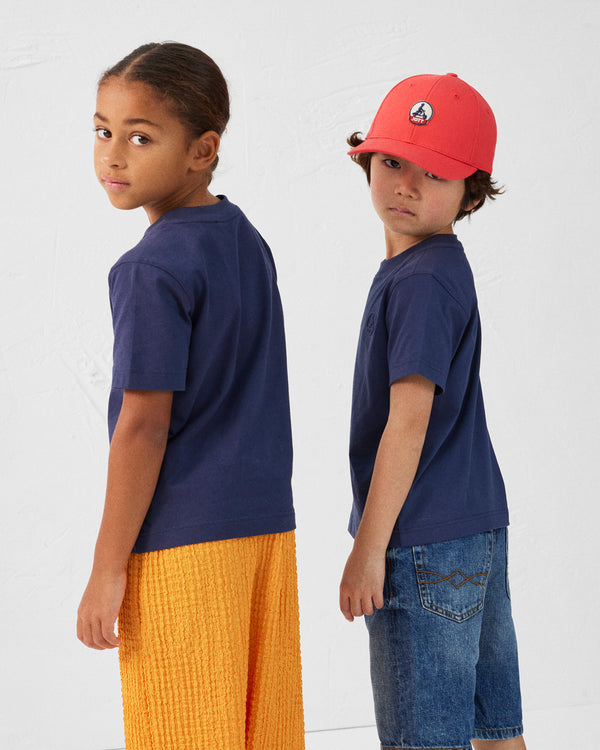 Jott T-shirt Col Rond Enfant En Coton Marine Prado
