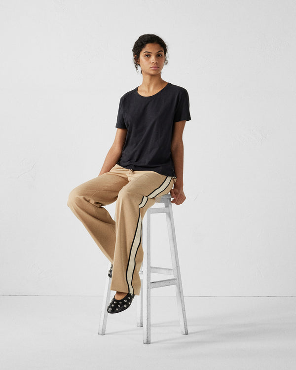 jott T-shirt col rond femme en coton Noir Angela