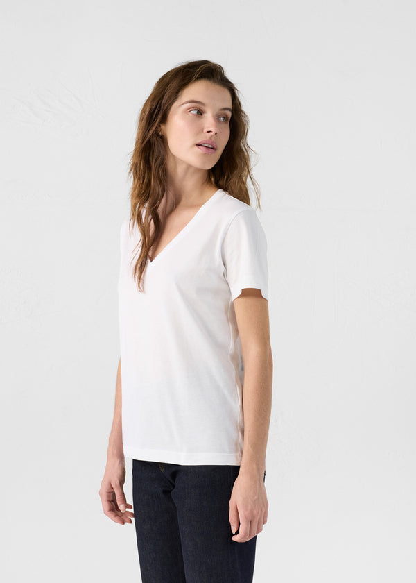 Jott T-Shirt Col V Blanc Sofy