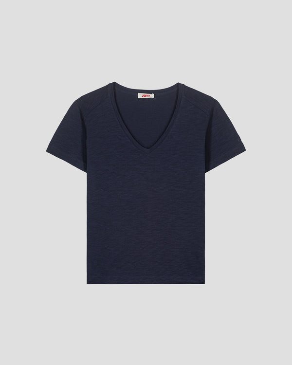 Jott T-shirt Col V Femme En Coton Marine Sonia