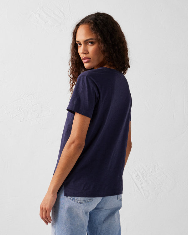 Jott T-shirt Col V Femme En Coton Marine Sonia