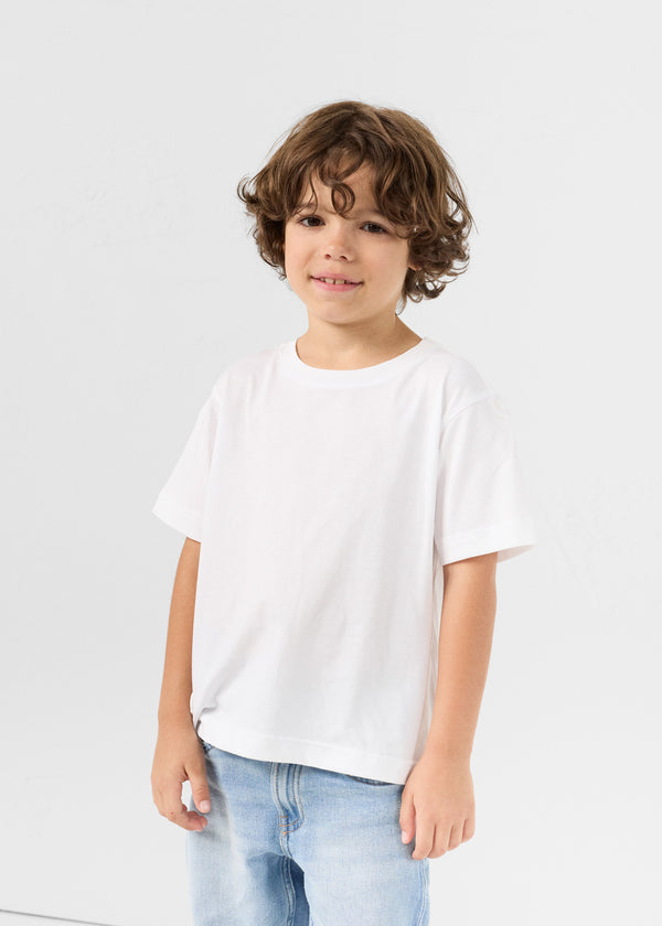 jott T-shirt enfant à col rond Blanc Pio