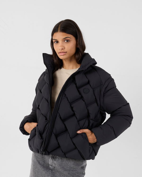 Jott Veste Grand Froid Puffer Tressée Noir Alya