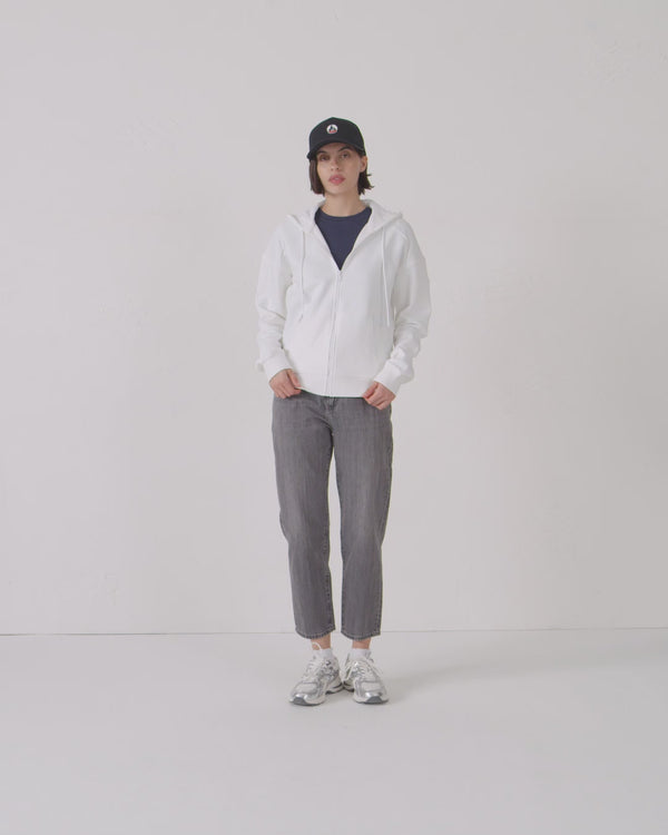 Jott Veste Zippée En Molleton Blanc Leda