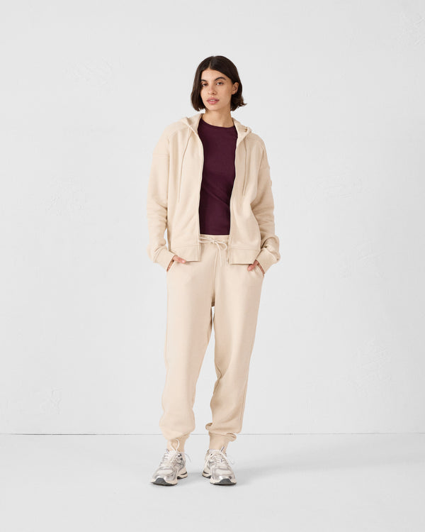 jott Veste zippée en molleton Sable Leda