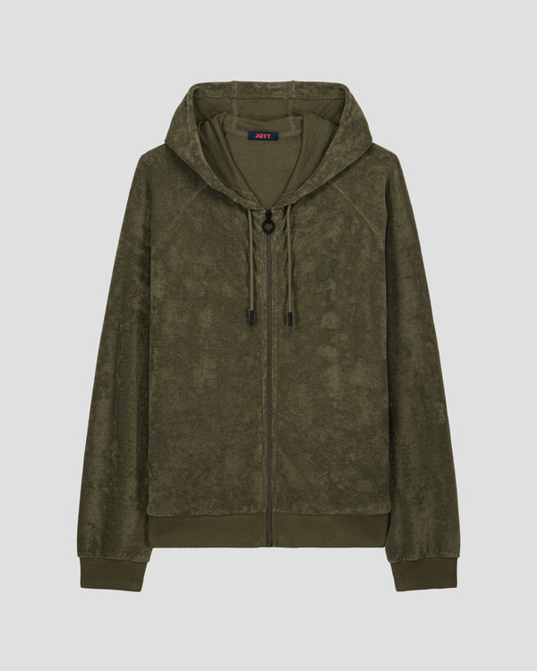 Jott Veste Zippée éponge à Capuche Army Mojave