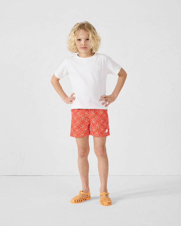 Jott Maillot De Bain Mono Rouge Feu Mimosa Monogram