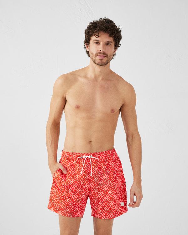 Jott Maillot De Bain Mono Rouge Feu Niolon Monogram