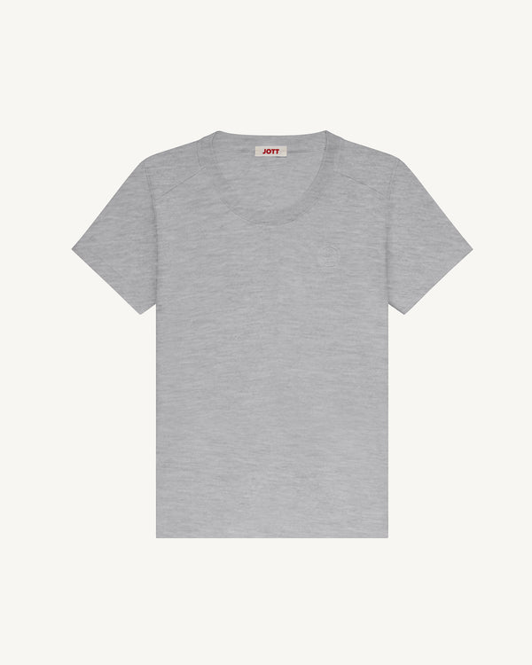 jott T-shirt col rond femme en coton Gris chiné Angel
