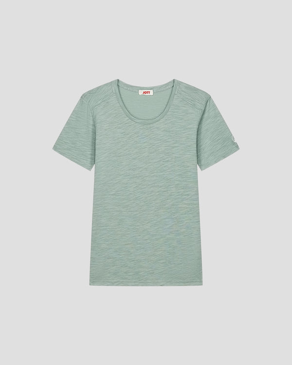 Jott T-shirt Col Rond Femme En Coton Vert Minéral Angela