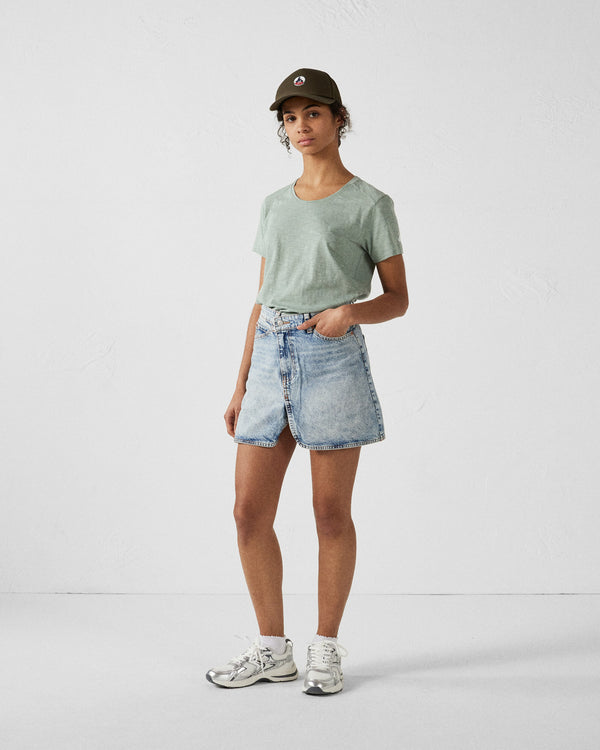 Jott T-shirt Col Rond Femme En Coton Vert Minéral Angela