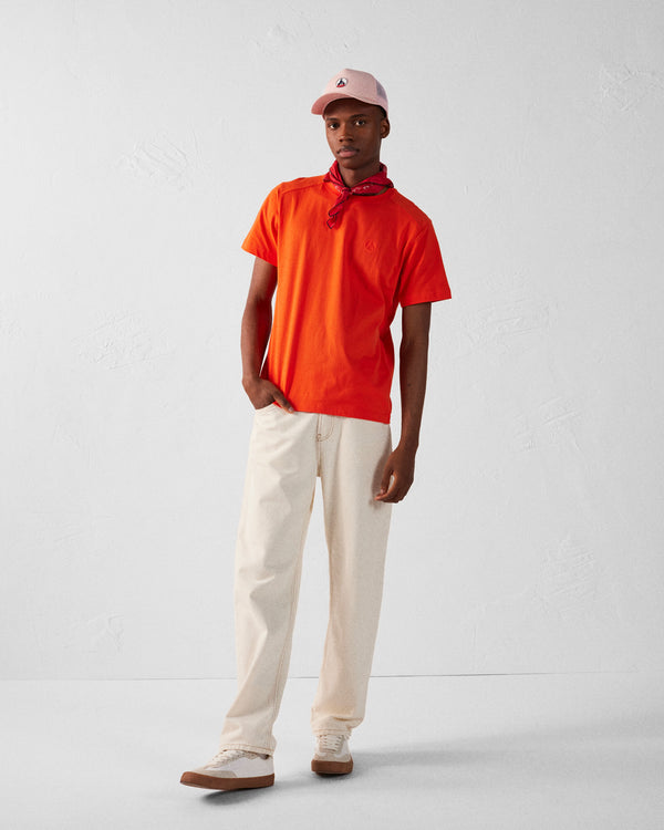 Jott T-shirt Col Rond Homme En Coton Rouge Feu Pedro