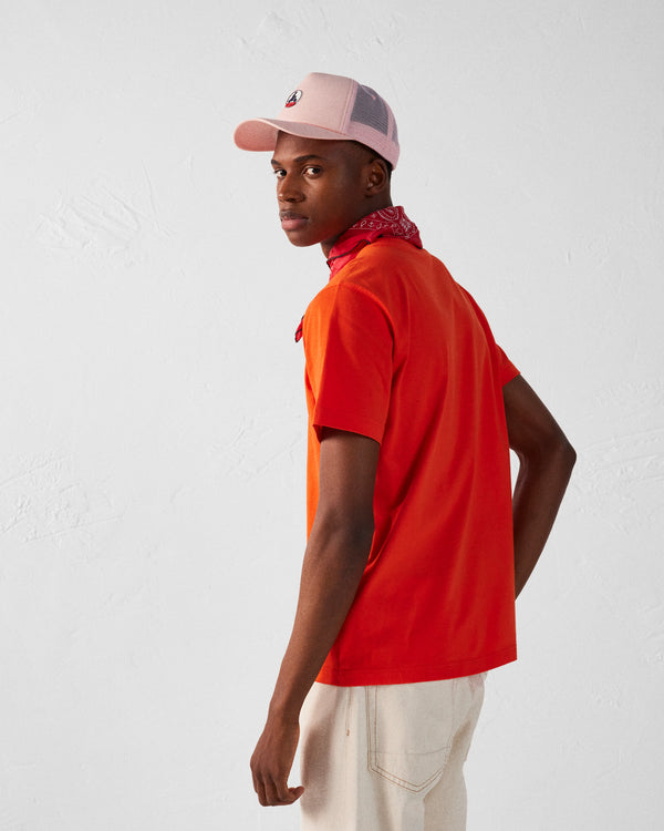 Jott T-shirt Col Rond Homme En Coton Rouge Feu Pedro