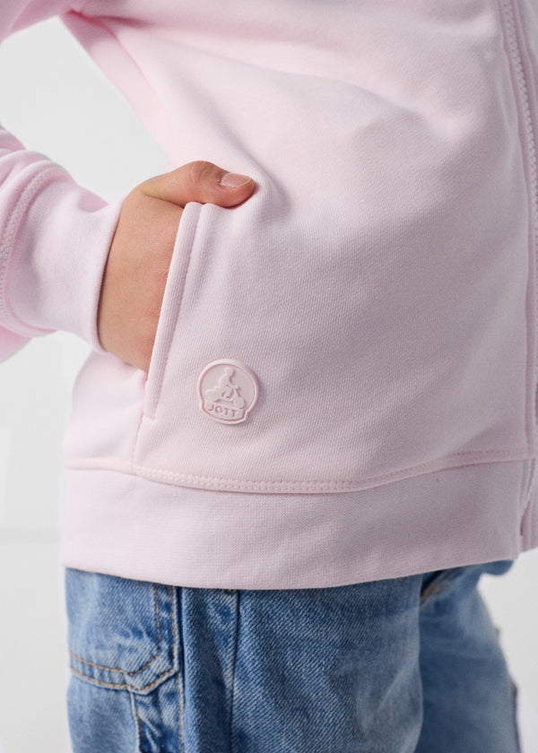 Jott Veste Enfant Zippée à Capuche Rose Pétale Arie