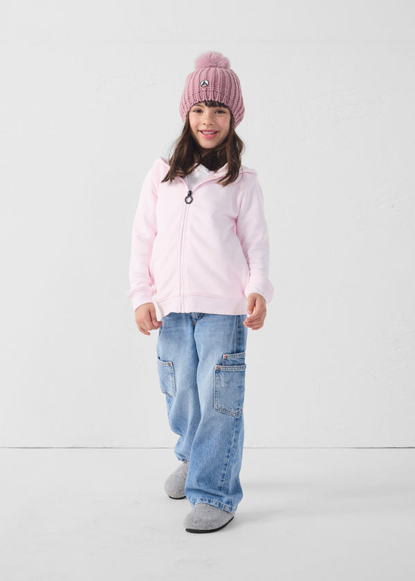jott Veste enfant zippée à capuche Rose pétale Arie