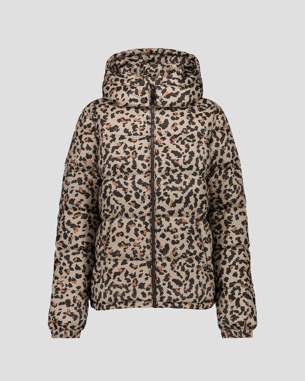 Jott Veste Grand Froid Esprit Puffer Leopard Beige Prague Print