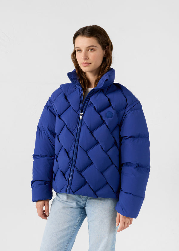 Jott Veste Grand Froid Puffer Tressée Bleu Cobalt Alya