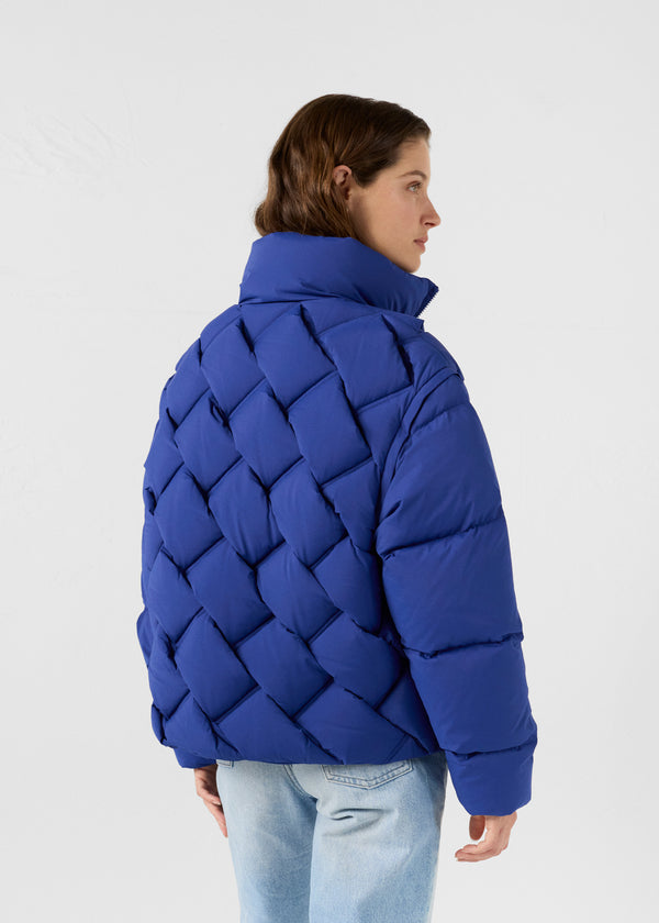Jott Veste Grand Froid Puffer Tressée Bleu Cobalt Alya