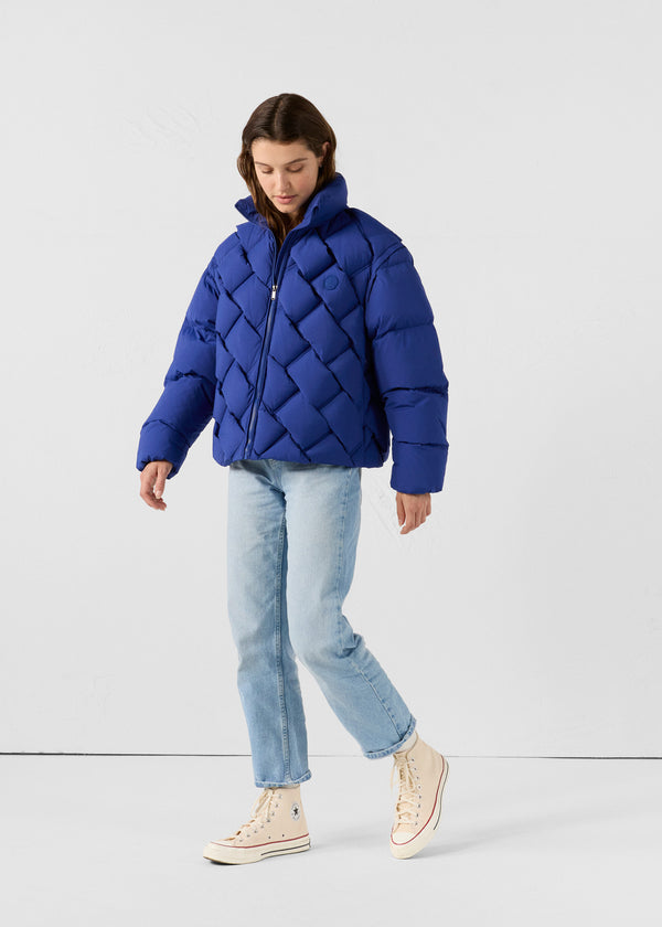 jott Veste Grand Froid puffer tressée Bleu cobalt Alya