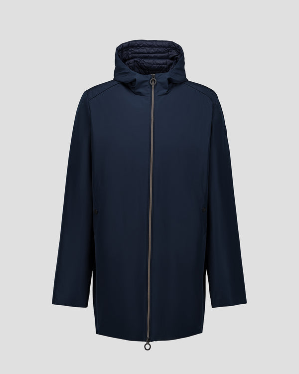 Jott Veste Longue Ultralégère à Capuche Marine Boris