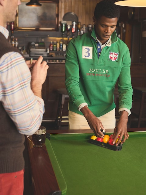 Joules Alpine Green Long Sleeved Classic Fit Cotton Polo Shirt