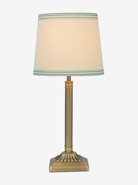 joules Antique Brass Buscot Square Base Table Lamp with Shade