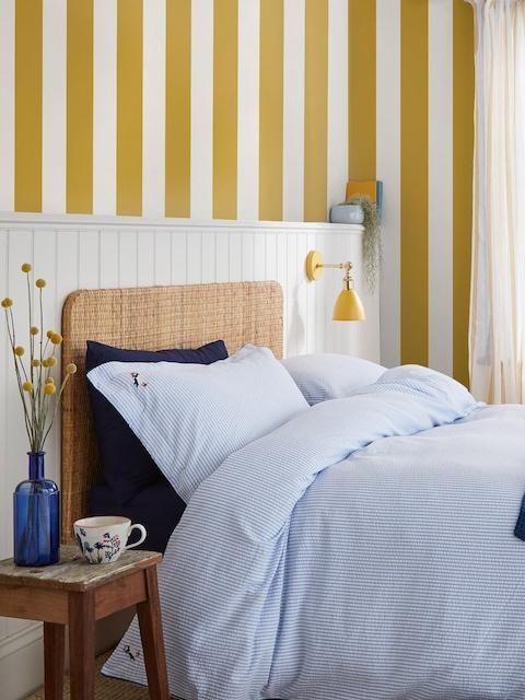 Joules Antique Gold Harborough Stripe 10M Wallpaper