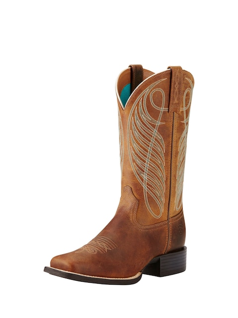 Joules Ariat Brown Ariat Brown Round Up Wide Square Toe Western Boots