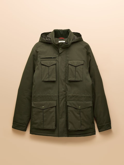 joules Beckett Green Waterproof Field Coat With Packable Hood