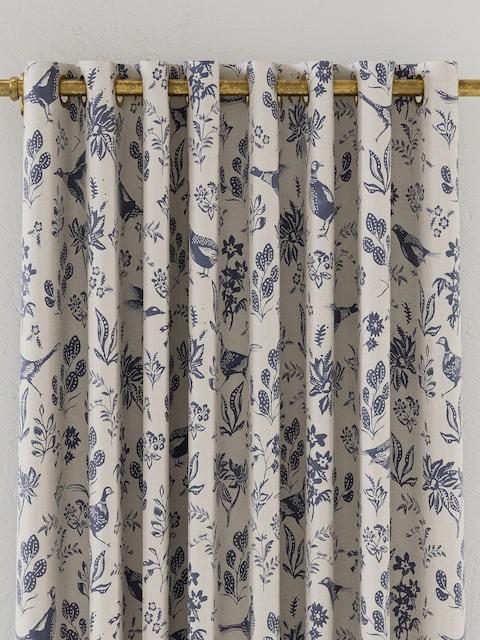 joules Blue Festival Pheasants Blackout Eyelet Curtains