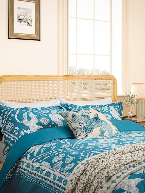 Joules Blue Hidcote Birds Duvet Cover And Pillowcase Set