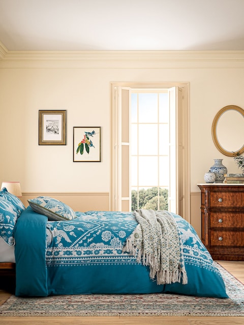 Joules Blue Hidcote Birds Duvet Cover And Pillowcase Set