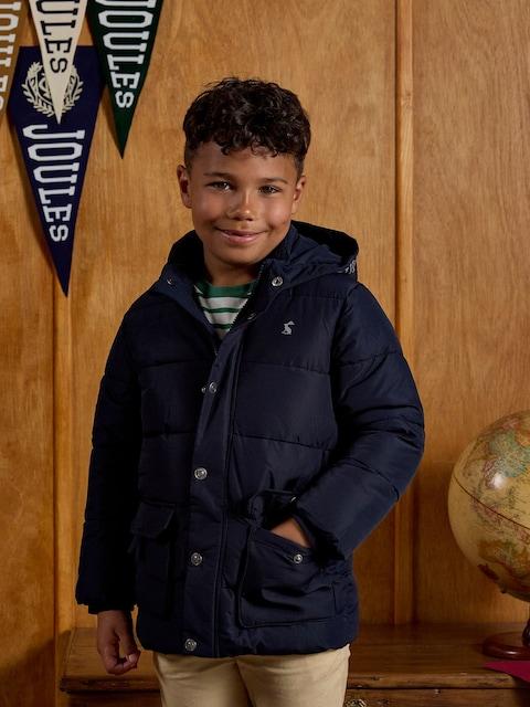 Joules Boys' Adventurer Navy Mid Weight Showerproof Padded Coat