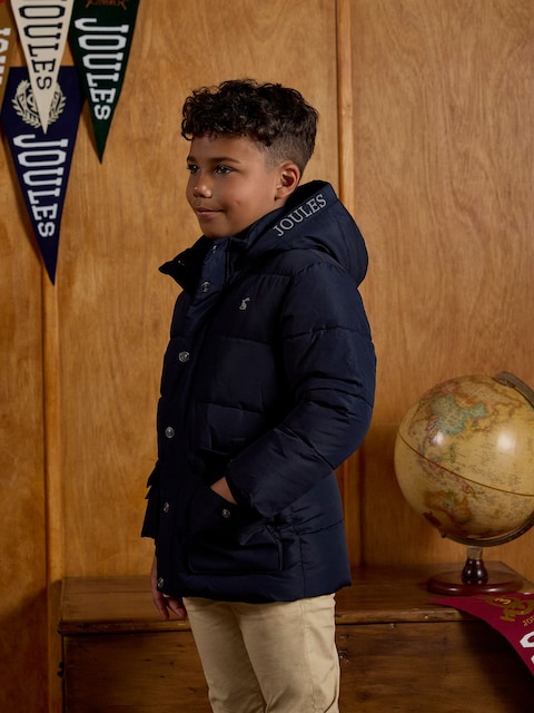 Joules Boys' Adventurer Navy Mid Weight Showerproof Padded Coat