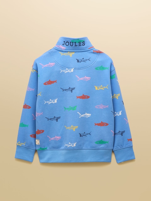 Joules Boys' Alfie Light Blue Quarter Zip Sweatshirt