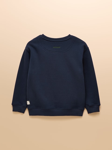 Joules Boys' Artwork Navy Blue Jonty Applique Sweatshirt