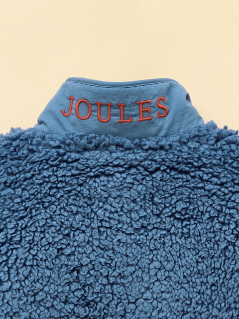 joules Boys' Billy Cream and Blue Zip Through Fleece