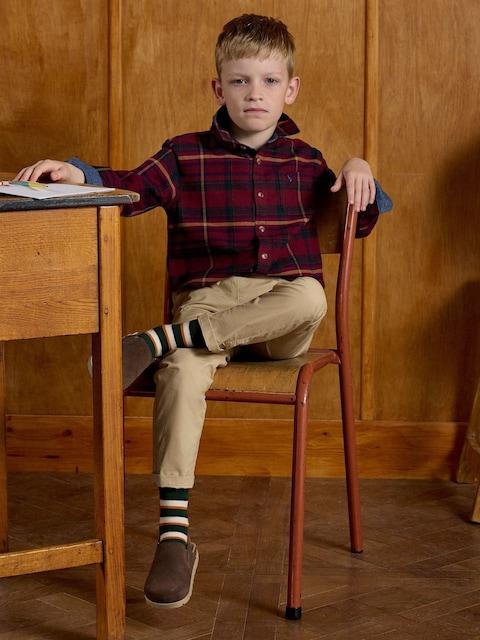 Joules Boys' Brushed Port Check Flannel Checked Shirt