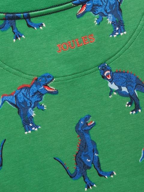 joules Boys' Kipwell Green Dino Long Sleeve Pyjama Set