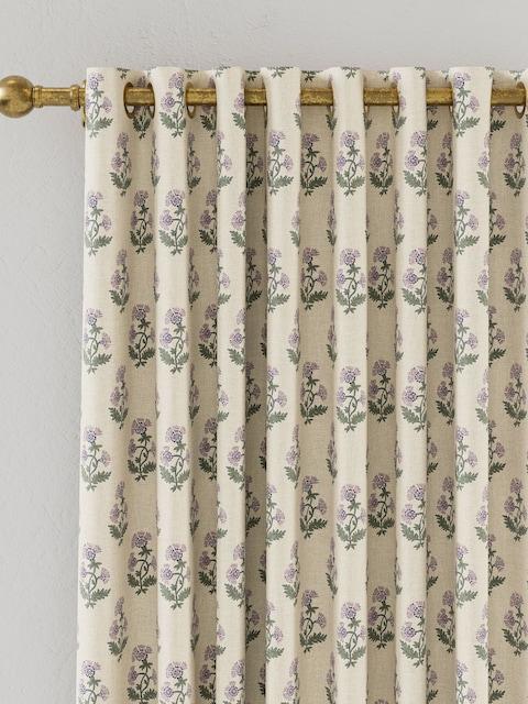Joules Chamomile Set Of 2 Cream Blackout Eyelet Curtains