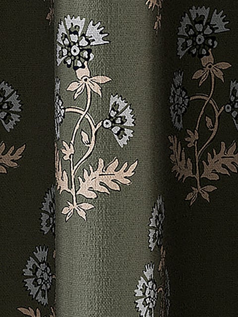 joules Chamomile Set of 2 Green Blackout Eyelet Curtains