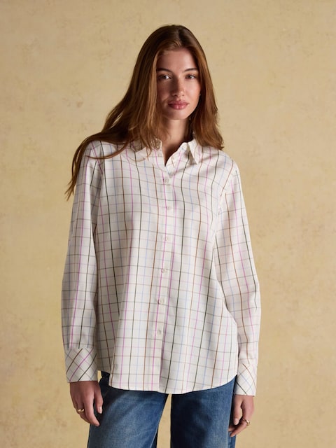 Joules Claudia Multi Tattershall Check Boyfriend Shirt