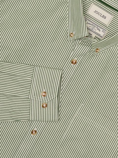 Joules Cotton Poplin Green Long Sleeve Stripe Shirt