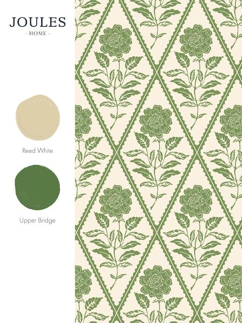 joules Cream & Green Juliette Floral Print 10M Wallpaper