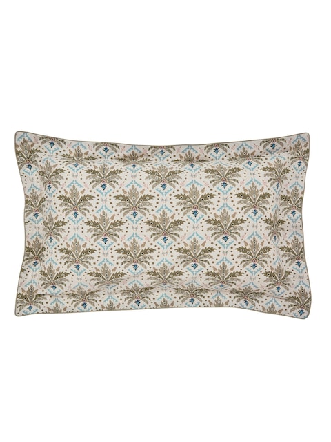 joules Cream Multi Palm Geo Duvet Cover and Pillowcase Set