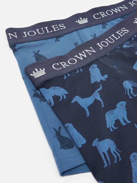 joules Crown Joules Navy Blue Pack of Two Cotton Boxers