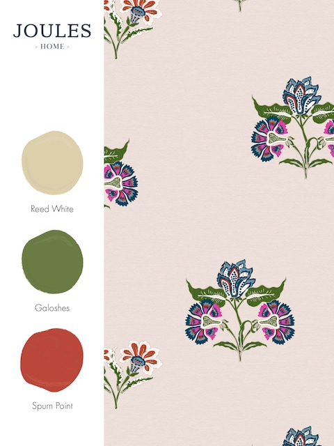 joules Dawn Grey Indienne Block Print 10M Wallpaper