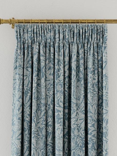joules Duck Egg Twilight Ditsy Lined Pencil Pleat Curtains